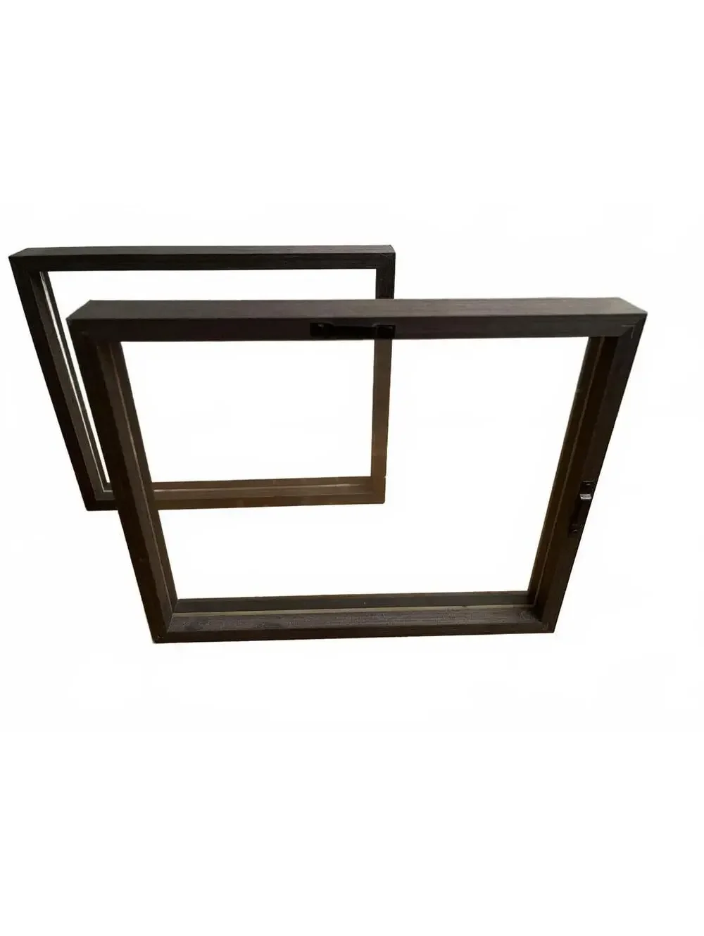 8x10 Solid Wood Black Floating Frames Set of 2, Double Plexiglass Picture Frame